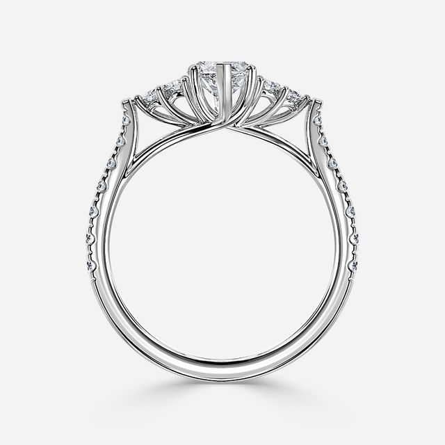 Mithrial White Gold Trilogy Engagement Ring