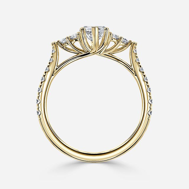 Mithrial Yellow Gold Trilogy Engagement Ring
