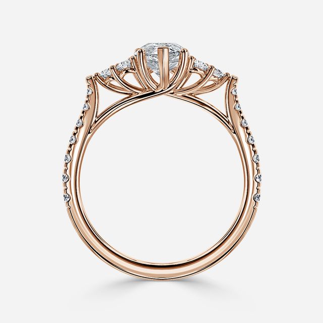 Mithrial Rose Gold Trilogy Engagement Ring