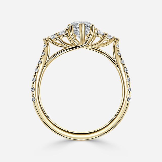Mithrial Yellow Gold Trilogy Engagement Ring