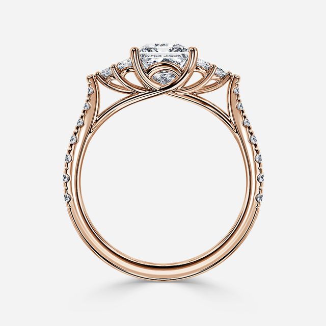 Mithrial Rose Gold Trilogy Engagement Ring