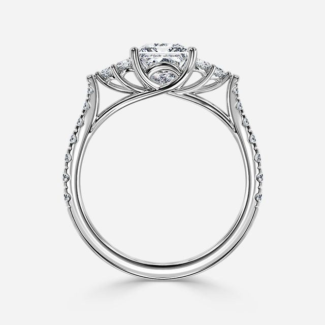 Mithrial White Gold Trilogy Engagement Ring