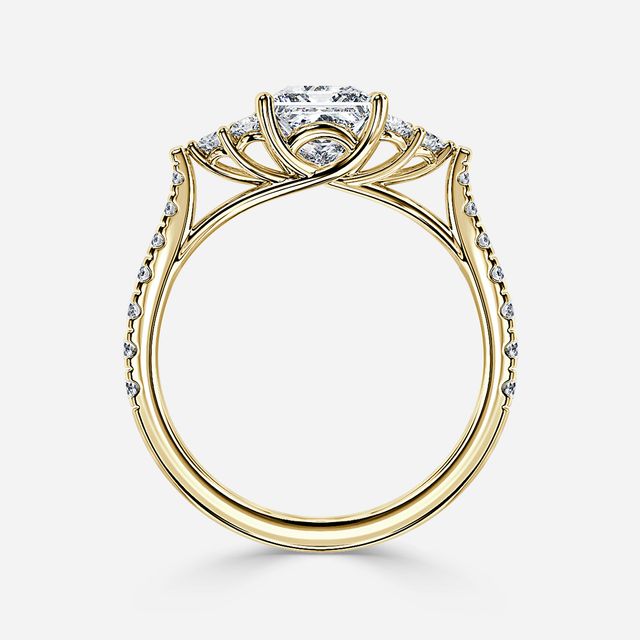 Mithrial Yellow Gold Trilogy Engagement Ring