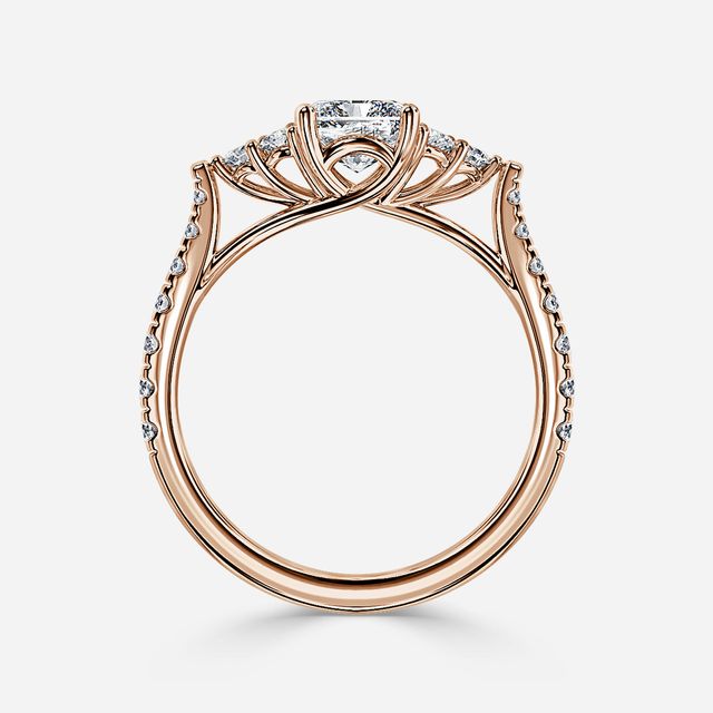 Mithrial Rose Gold Trilogy Engagement Ring