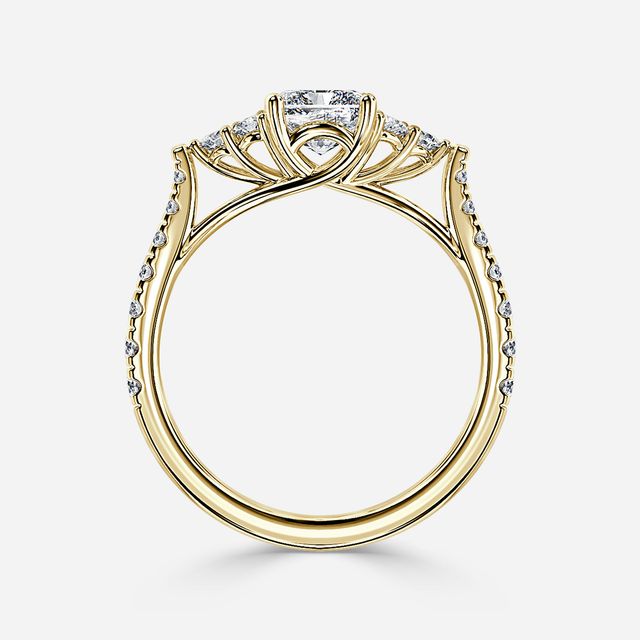 Mithrial Yellow Gold Trilogy Engagement Ring