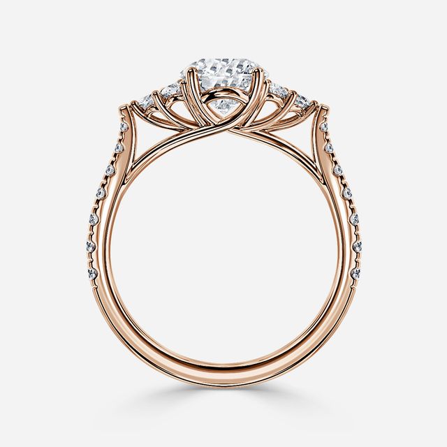 Mithrial Rose Gold Trilogy Engagement Ring