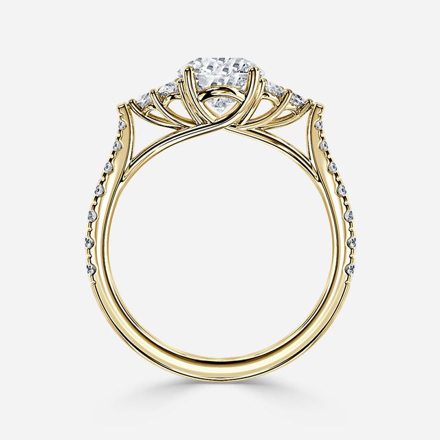 Mithrial Yellow Gold Trilogy Engagement Ring