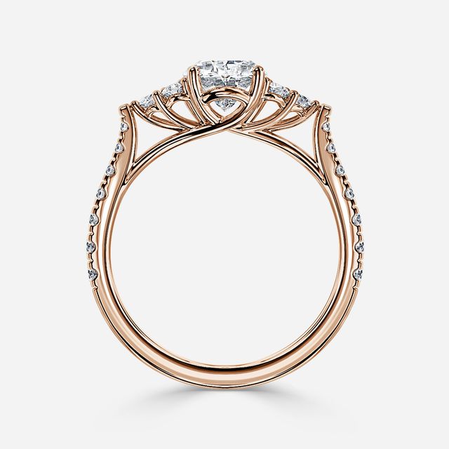 Mithrial Rose Gold Trilogy Engagement Ring