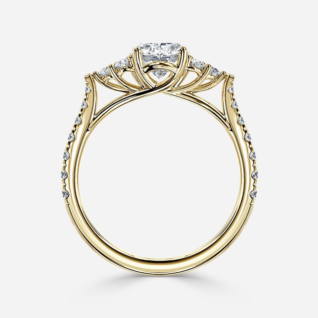 Mithrial Yellow Gold Trilogy Engagement Ring