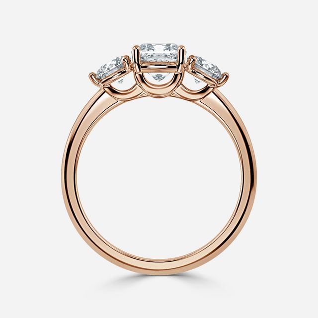 Trinity Rose Gold Trilogy Engagement Ring