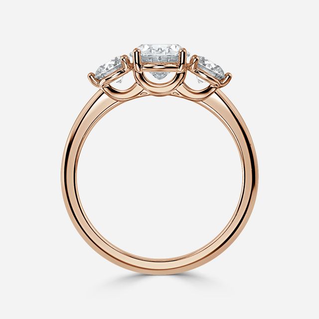 Trinity Rose Gold Trilogy Engagement Ring