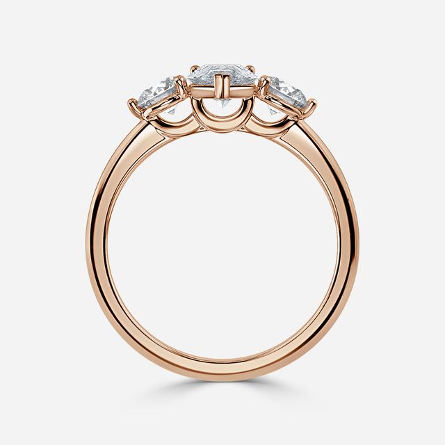 Trinity Rose Gold Trilogy Engagement Ring