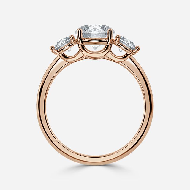 Trinity Rose Gold Trilogy Engagement Ring