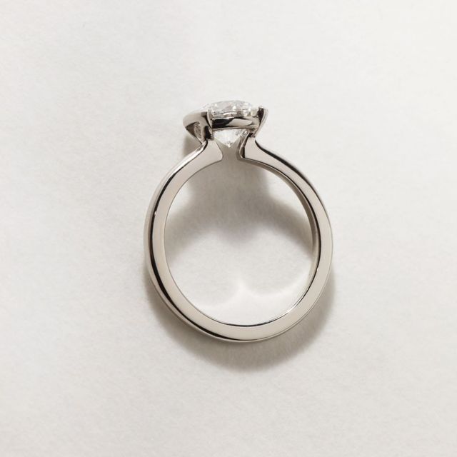 Avian Platinum Semi Bezel Set Solitaire Engagement Ring Round Lab Diamond - 1.53ct