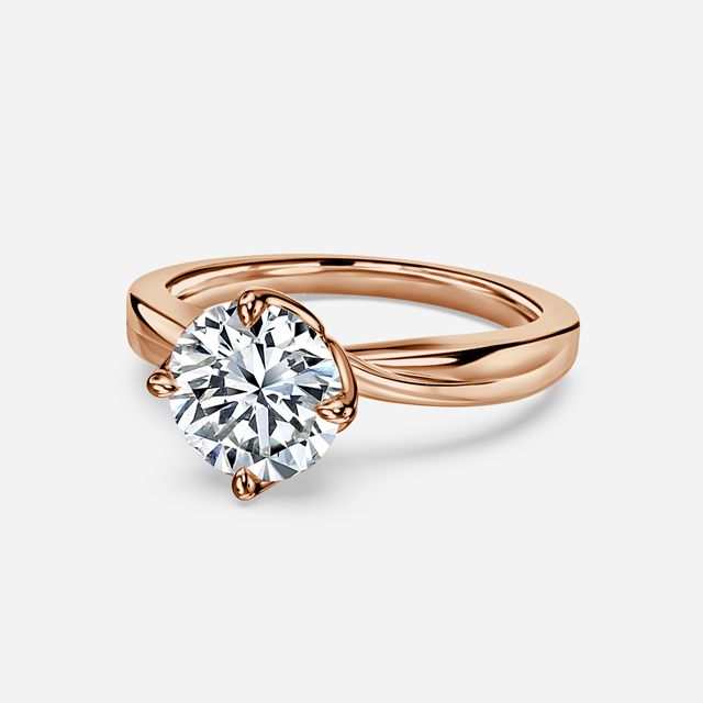 Vri Rose Gold Solitaire Engagement Ring