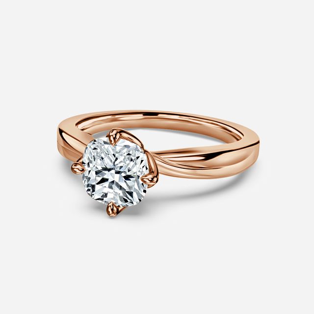 Vri Rose Gold Solitaire Engagement Ring