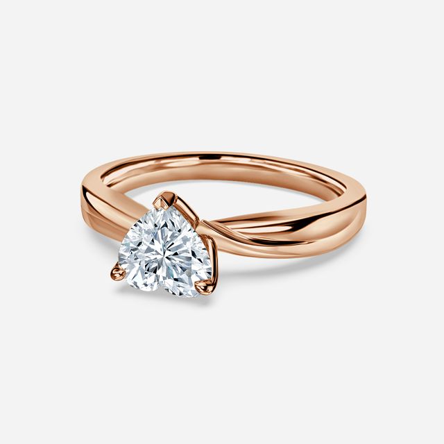 Vri Rose Gold Flower Engagement Ring