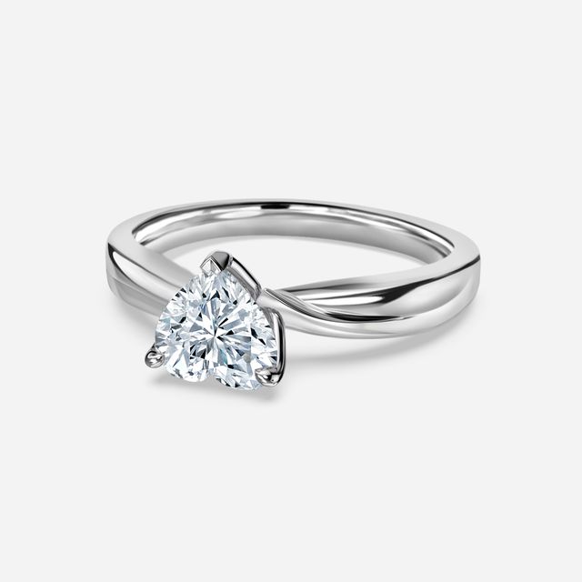 Vri White Gold Flower Engagement Ring