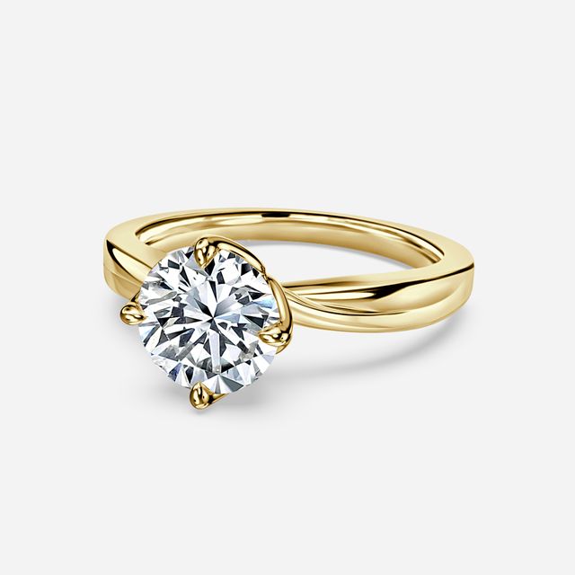 Vri Yellow Gold Solitaire Engagement Ring