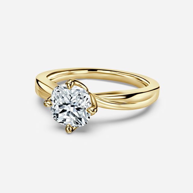 Vri Yellow Gold Solitaire Engagement Ring