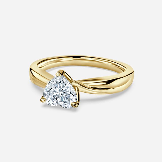 Vri Yellow Gold Solitaire Engagement Ring