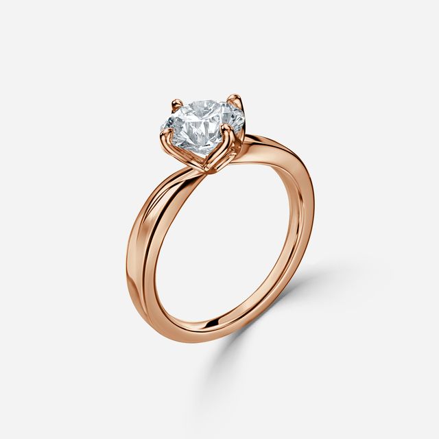Vri Rose Gold Solitaire Engagement Ring