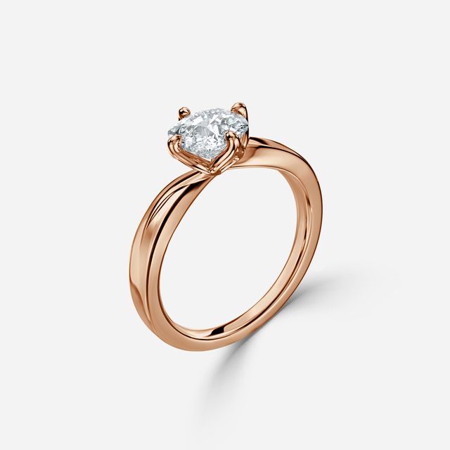 Vri Rose Gold Solitaire Engagement Ring