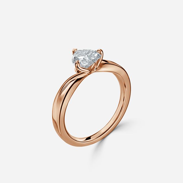 Vri Rose Gold Flower Engagement Ring
