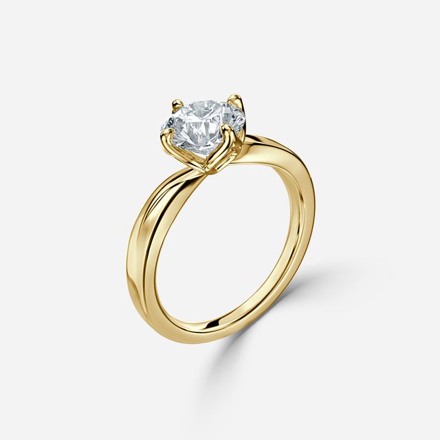 Vri Yellow Gold Solitaire Engagement Ring