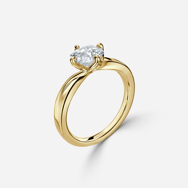 Vri Yellow Gold Solitaire Engagement Ring