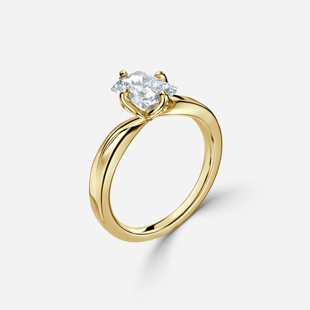 Vri Yellow Gold Solitaire Engagement Ring