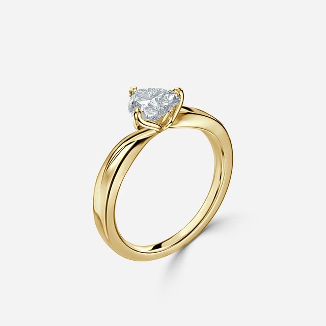 Vri Yellow Gold Solitaire Engagement Ring