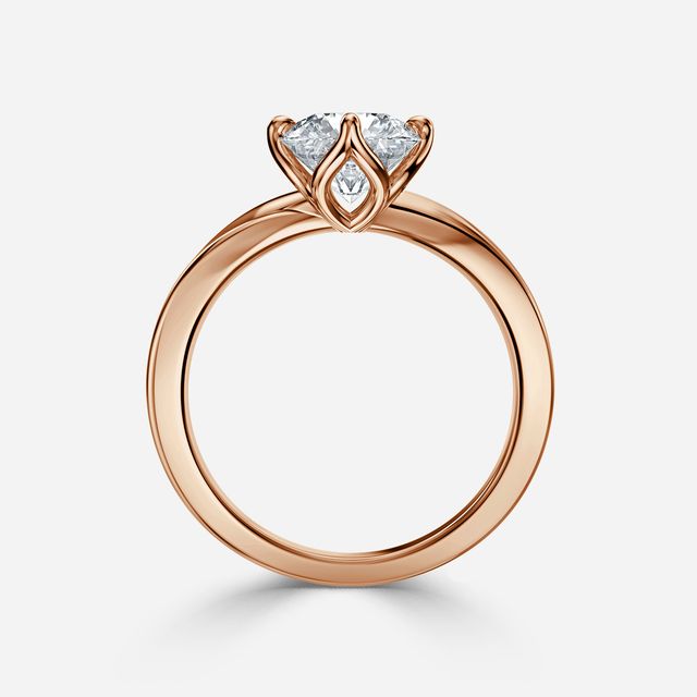 Vri Rose Gold Solitaire Engagement Ring