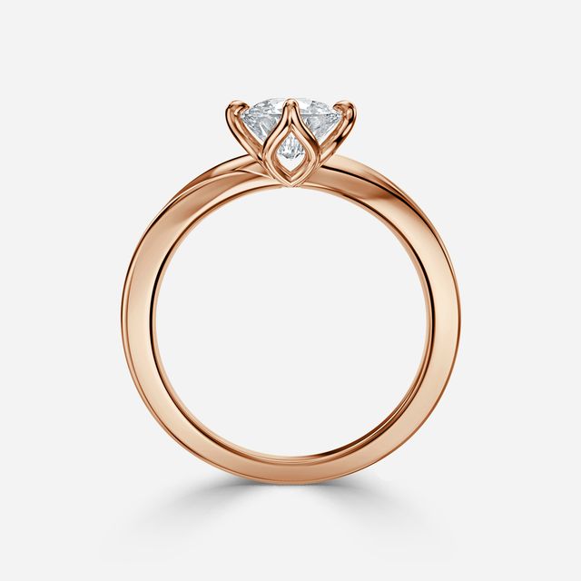 Vri Rose Gold Solitaire Engagement Ring