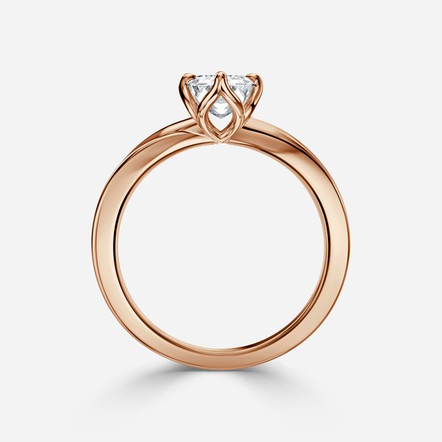 Vri Rose Gold Flower Engagement Ring