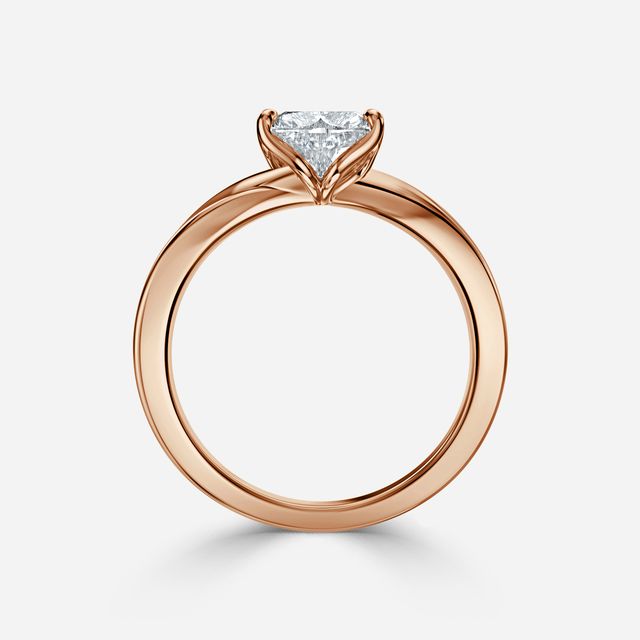 Vri Rose Gold Flower Engagement Ring