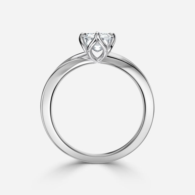 Vri White Gold Flower Engagement Ring