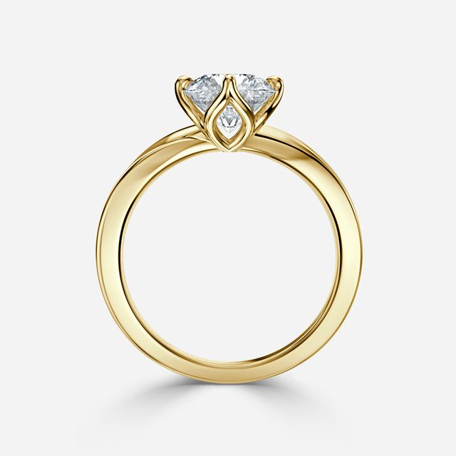 Vri Yellow Gold Solitaire Engagement Ring