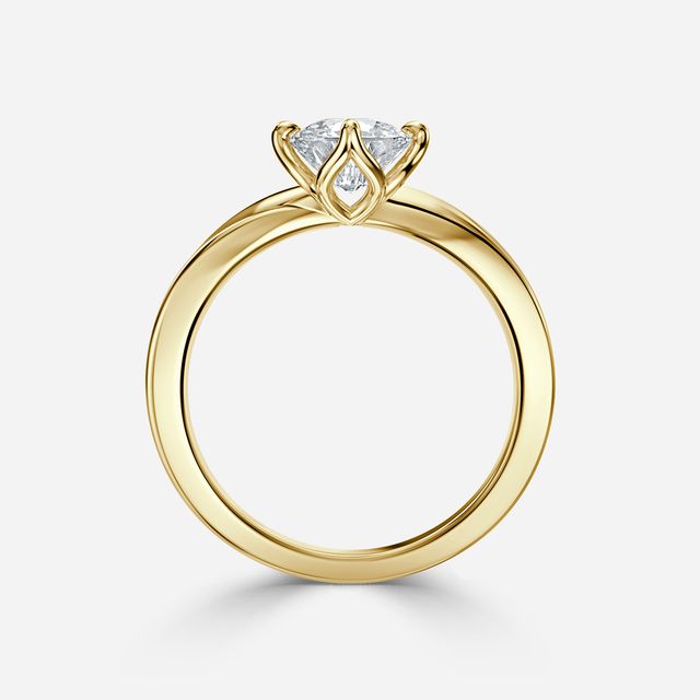 Vri Yellow Gold Solitaire Engagement Ring