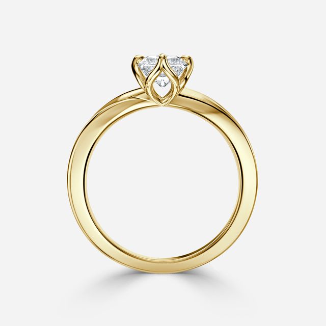 Vri Yellow Gold Solitaire Engagement Ring