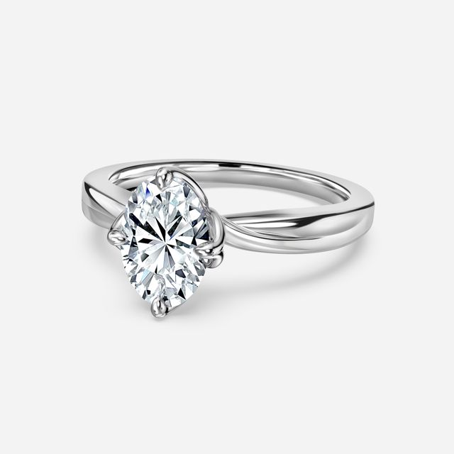 Vri White Gold Flower Engagement Ring