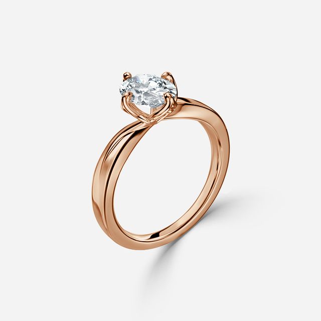 Vri Rose Gold Flower Engagement Ring
