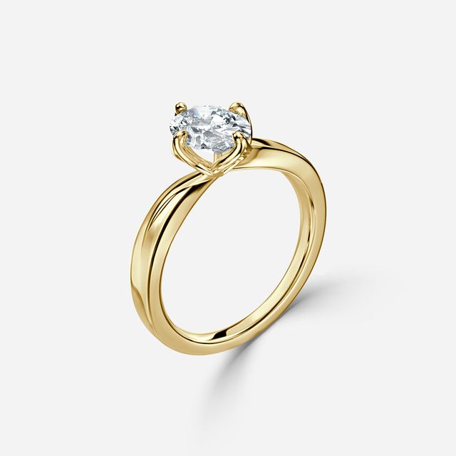 Vri Yellow Gold Flower Engagement Ring