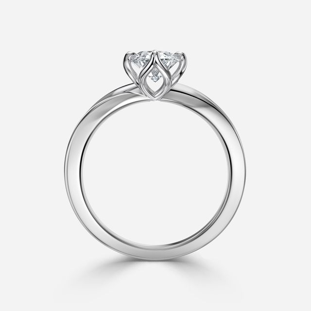 Vri White Gold Flower Engagement Ring