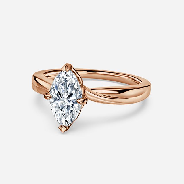 Vri Rose Gold Flower Engagement Ring