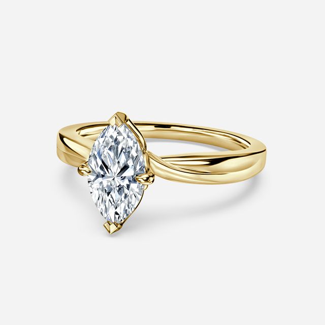 Vri Yellow Gold Solitaire Engagement Ring