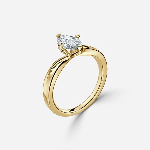 Vri Yellow Gold Solitaire Engagement Ring