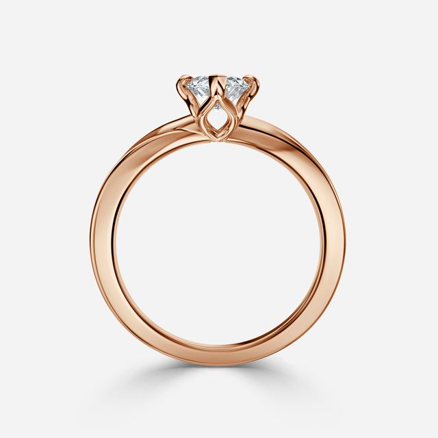 Vri Rose Gold Flower Engagement Ring