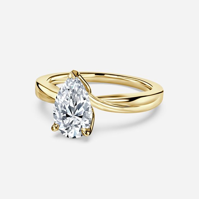 Vri Yellow Gold Solitaire Engagement Ring