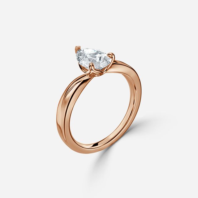 Vri Rose Gold Solitaire Engagement Ring